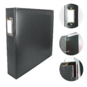 Couture Creations 12x12 D-Ring Leather Album - Black (5 Refills included)